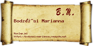Bodzási Marianna névjegykártya